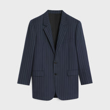 BLAZER BNF 2B COL DROIT IN LAINE RAYURE FANTOME