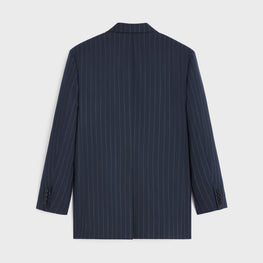 BLAZER BNF 2B COL DROIT IN LAINE RAYURE FANTOME