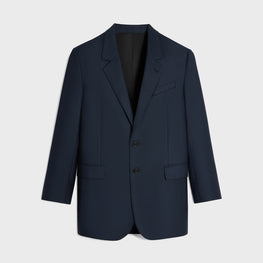 BLAZER BNF 2B COL DROIT IN LAINE RAYURE ULTRAFINE