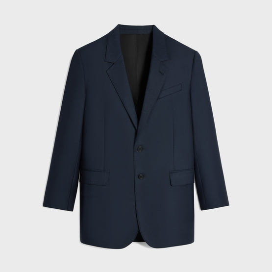 BLAZER BNF 2B COL DROIT IN LAINE RAYURE ULTRAFINE
