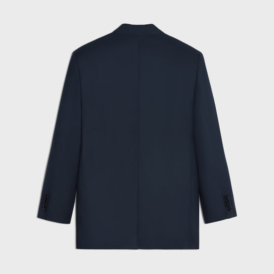 BLAZER BNF 2B COL DROIT IN LAINE RAYURE ULTRAFINE