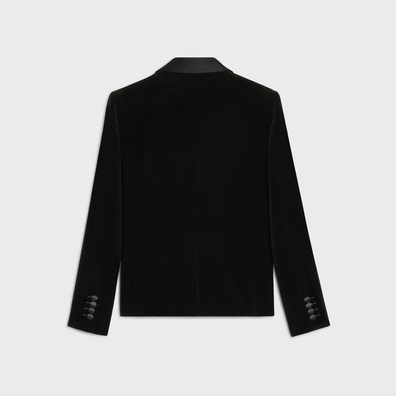 VESTE COURTE TUX 1B COL CHALE IN COTTON VELVET