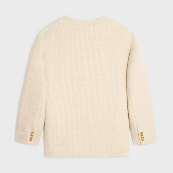 VESTE CARDIGAN LONGUE IN CASHMERE BOUCLETTE NATTE