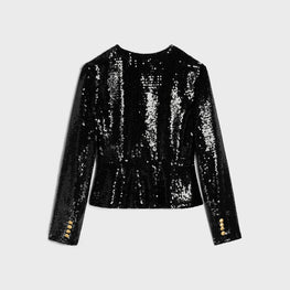 VESTE CHELSEA BASQUE BRODEE IN MOUSSELINE SOIE PAILLETTES