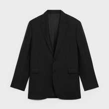 VESTE BOXY 2B COL DROIT IN WOOL GABARDINE