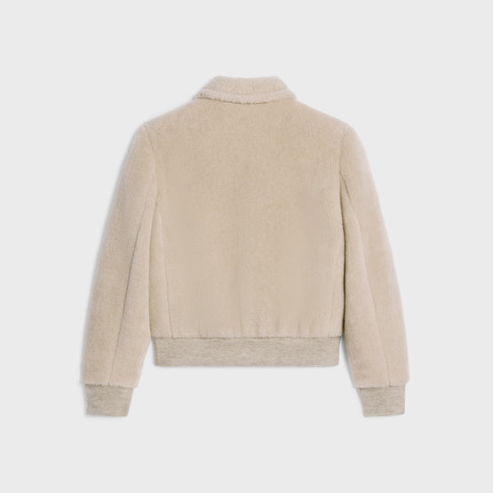 BLOUSON CHELSEA IN CACHEMIRE SOIE EFFET FOURRURE
