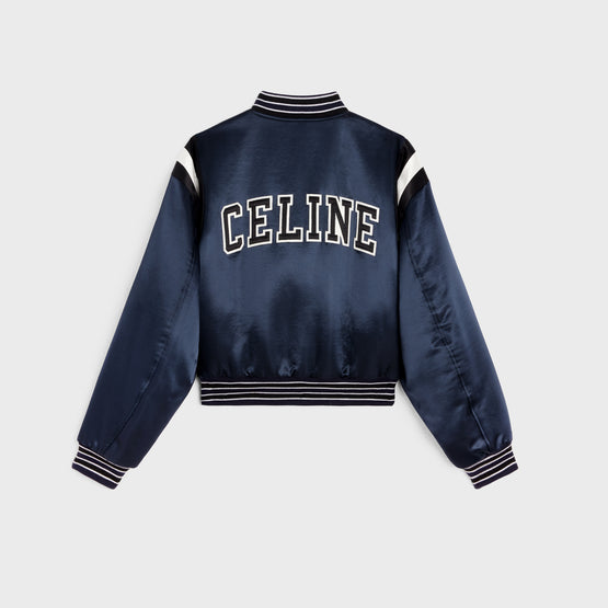 BOMBER CROPPED CELINE IN SATIN ÉPAIS