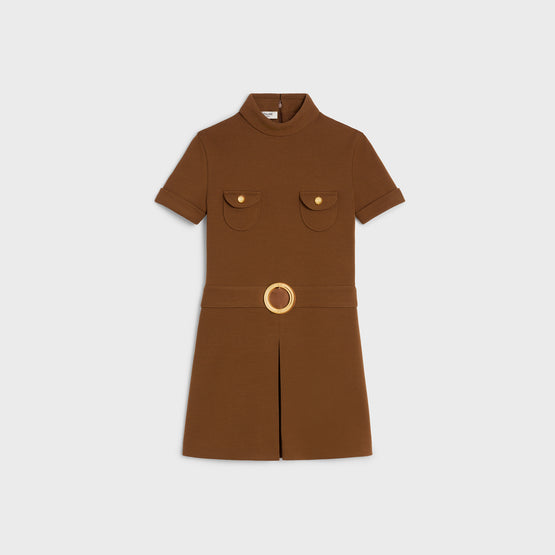 MINI ROBE COL MONTANT IN JERSEY DE LAINE