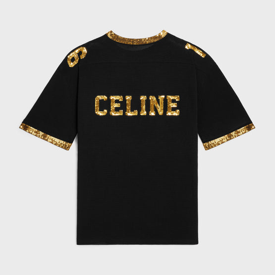 T-SHIRT CELINE 16 BRODÉ IN JERSEY MESH COTON