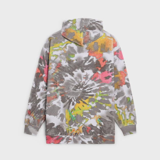 HOODIE OVERSIZE BRODE CELINE IN COTON EPONGE TIE DYE