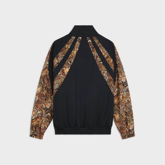SWEAT ZIPPÉ DÉCOUPES IN JERSEY DOUBLE FACE TIGRE