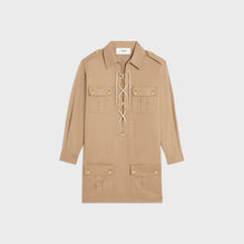 ROBE MINI SAHARIENNE IN COTTON AND LINEN GABARDIN
