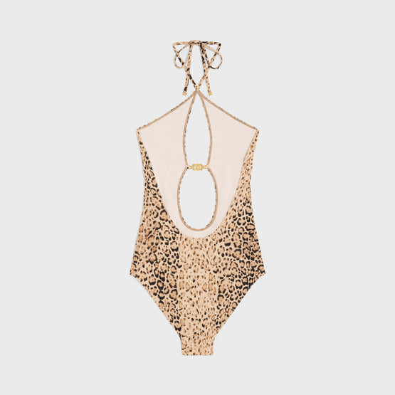 MAILLOT 1 PIECE GOUTTE IN JERSEY MAT MINI LEOPARD