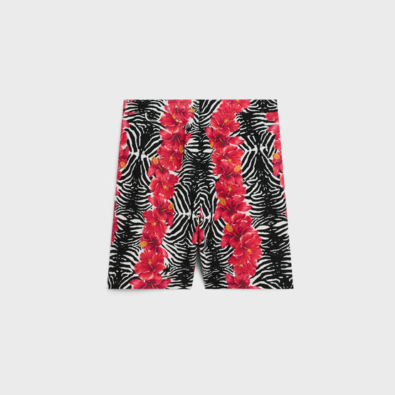 SHORT DE BAIN LONG CELINE IN NYLON HIBISCUS ZEBRE