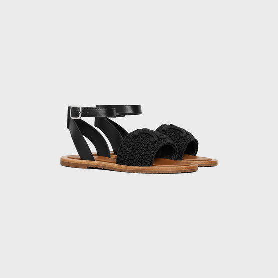 SANDAL 15 IN TRIOMPHE KNITTED COTTON & CALF