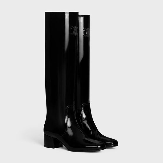 HIGH BOOT W/ TRIOMPHE 50 IN PATENT CALFSKIN