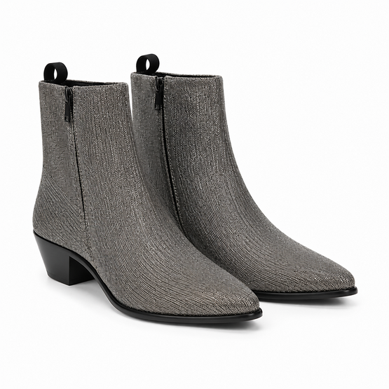 ZIPPED BOOT 60MM IN METALLIZED FABRIC