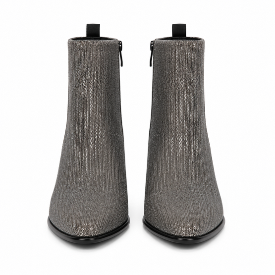 ZIPPED BOOT 60MM IN METALLIZED FABRIC