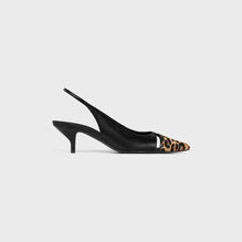 CAPTOE SLINGBACK 55 IN CALF & LEO PRINTED HAIRY CALF