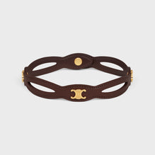 BRIDLE CHOKER IN BRASS & CALFSKIN
