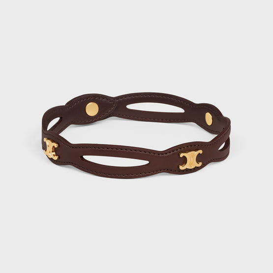 BRIDLE CHOKER IN BRASS & CALFSKIN