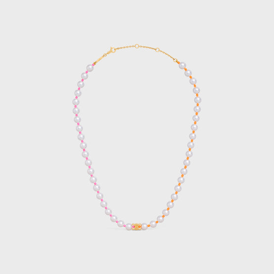 PEARL NECKLACE IN BRASS & RESIN PEARL