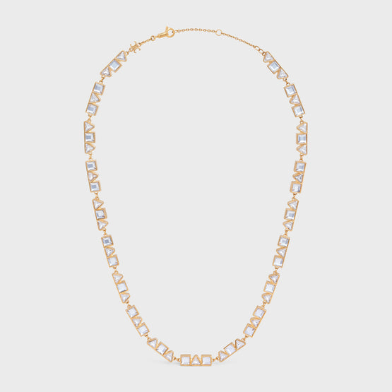 STRASS NECKLACE IN BRASS & STRASS