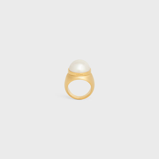 RING IN BRASS & RESIN PEARL