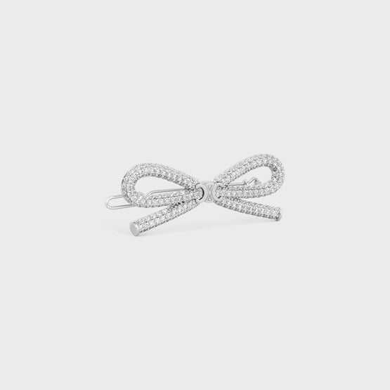 BOW HAIR CLIP IN BRASS & CUBIC ZIRCONIA