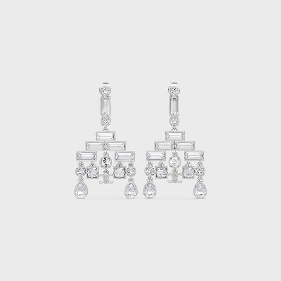 CHANDELIER EARRINGS IN BRASS & STRASS
