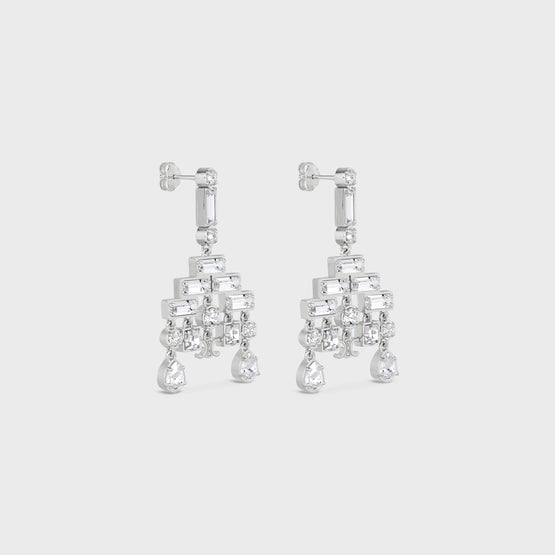 CHANDELIER EARRINGS IN BRASS & STRASS