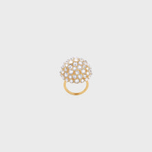 DOME RING IN BRASS & STRASS
