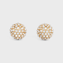 DOME EARRINGS IN BRASS & STRASS