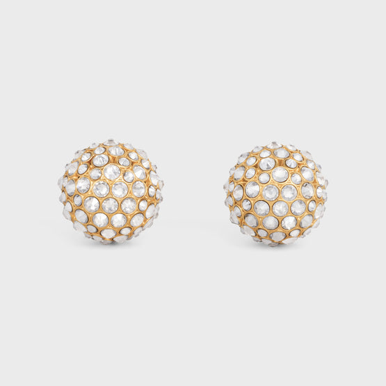 DOME EARRINGS IN BRASS & STRASS