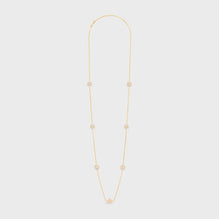 MARGUERITE SAUTOIR IN RESIN PEARL & STRASS & BRASS