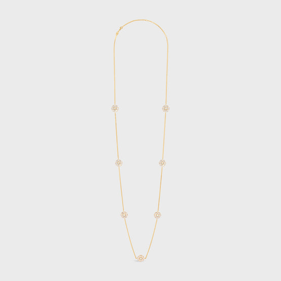 MARGUERITE SAUTOIR IN RESIN PEARL & STRASS & BRASS
