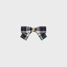 RIBBON TARTAN HAIR CLIP IN COTTON & BRASS & STEEL
