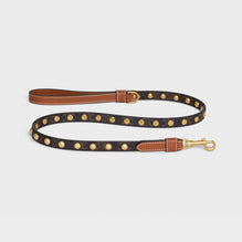 18MM STUDS DOG LEASH IN TRIOMPHE CANVAS & CALFSKIN