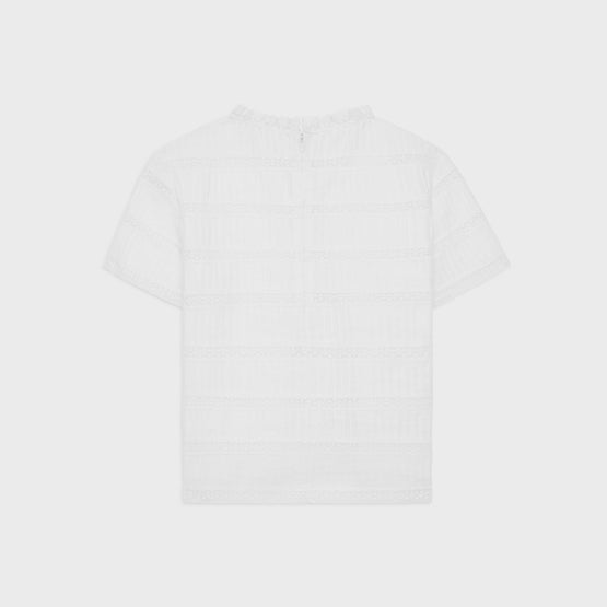 TOP COL FRILL GALONS INCRUSTES IN BAPTISTE DE COTON