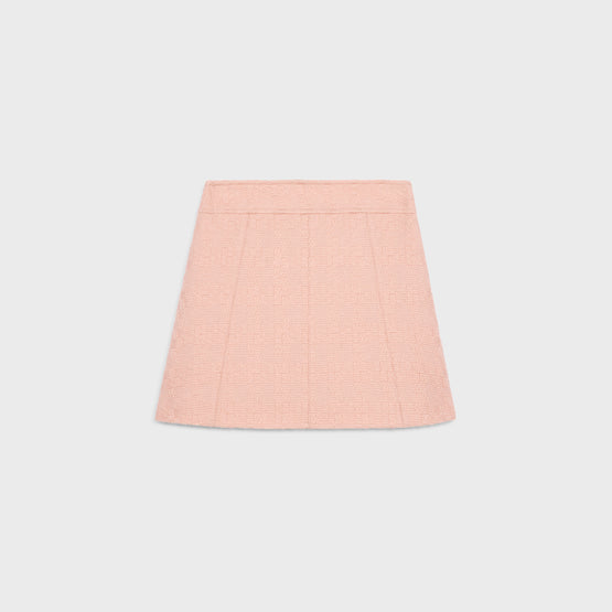 MINI JUPE TRAPEZE DECOUPES IN NATTE LAINE CROISETTE