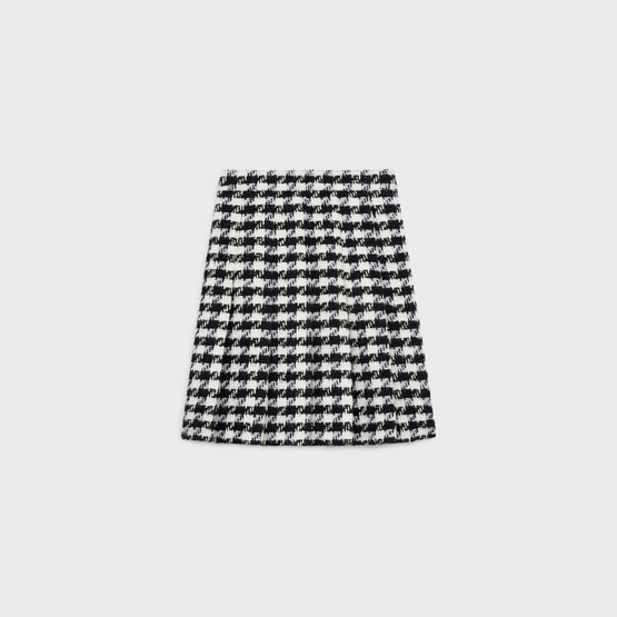 JUPE ST GERMAIN PLISSEE IN NATTE LAINE MAXI PIED DE POULE