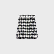 JUPE ST GERMAIN PLISSEE IN NATTE LAINE MAXI PIED DE POULE