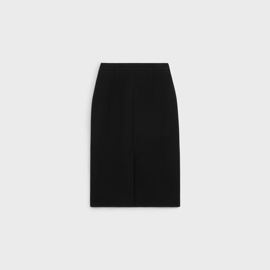 JUPE CRAYON LONGUE SG IN DOUBLE LAINE GAUFFREE
