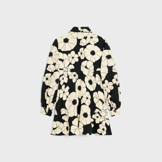 MINI ROBE PATINEUSE LAVALLIERE IN ORGANZA DE LAINE ANEMONE