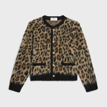 VESTE CARDIGAN IN MOHAIR BROSSE ANIMALIER