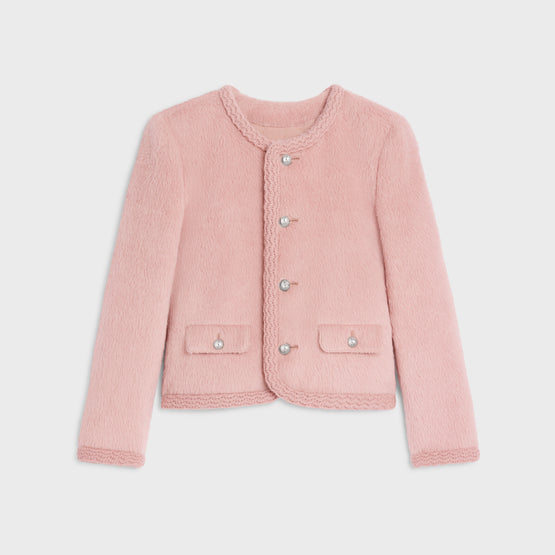VESTE CHELSEA DETAILS TRESSES IN ALPAGA ET LAINE EFFET FOURRURE