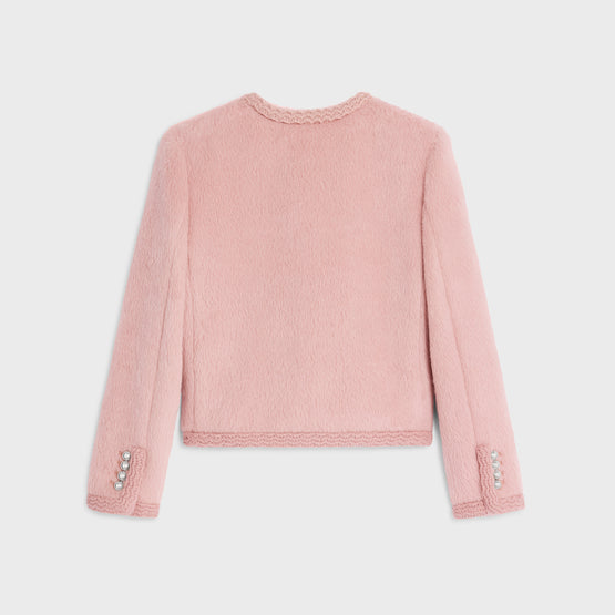 VESTE CHELSEA DETAILS TRESSES IN ALPAGA ET LAINE EFFET FOURRURE