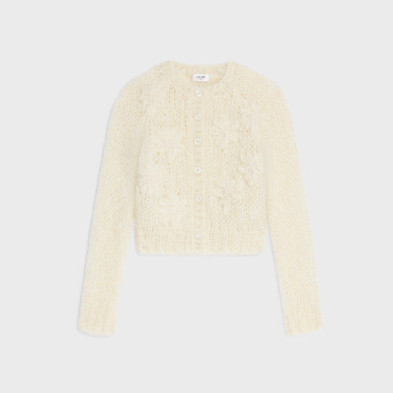 CARDIGAN BRODE TRIOMPHE IN OPEN MOHAIR
