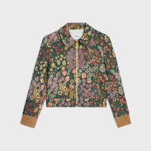 BLOUSON COL CLAUDINE ZIPPE IN TAPISSERIE JACQUARD PRAIRIE