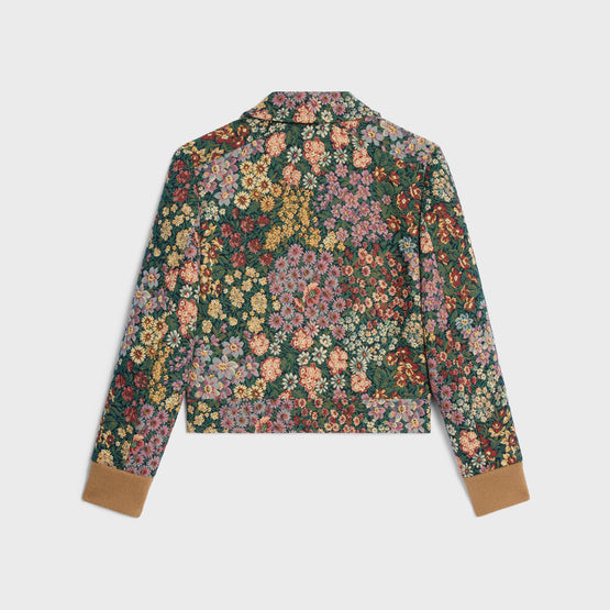 BLOUSON COL CLAUDINE ZIPPE IN TAPISSERIE JACQUARD PRAIRIE